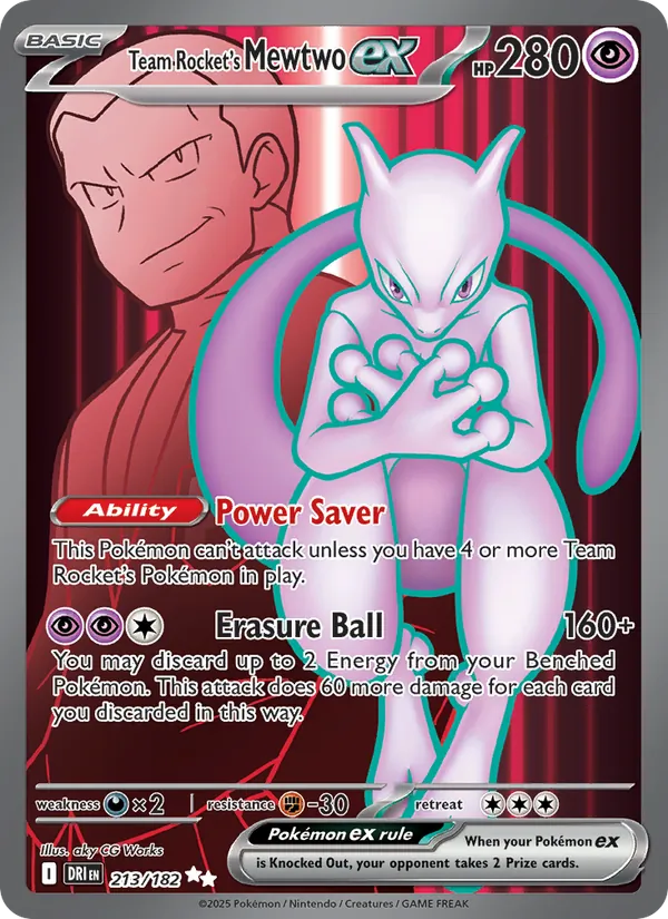 Team Rocket's Mewtwo ex #213 – Destined Rivals card