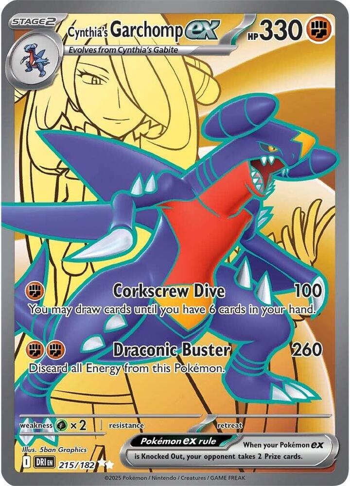 Cynthia's Garchomp ex #215 – Destined Rivals card