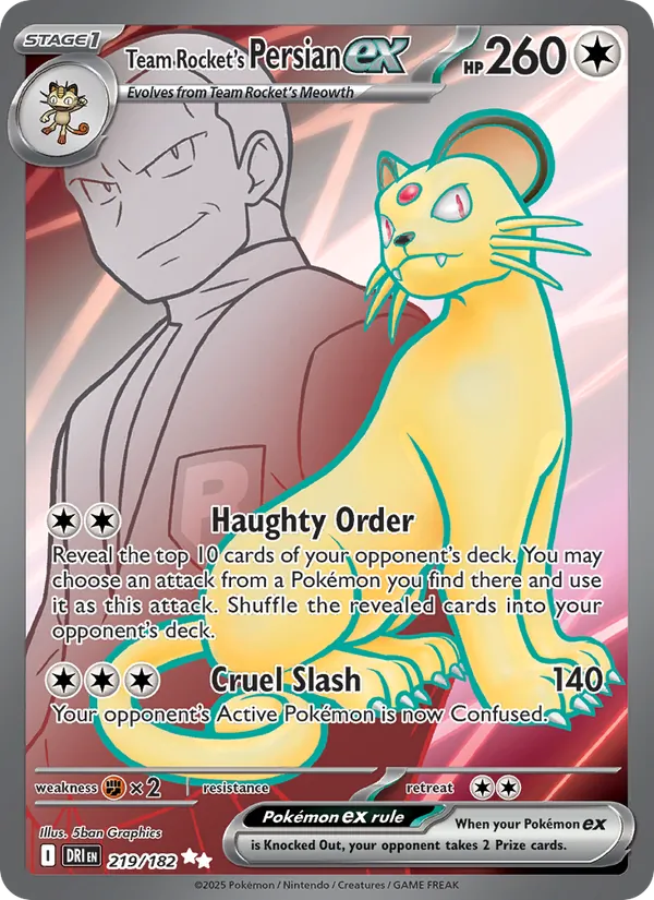 Team Rocket's Persian ex #219 – Destined Rivals card