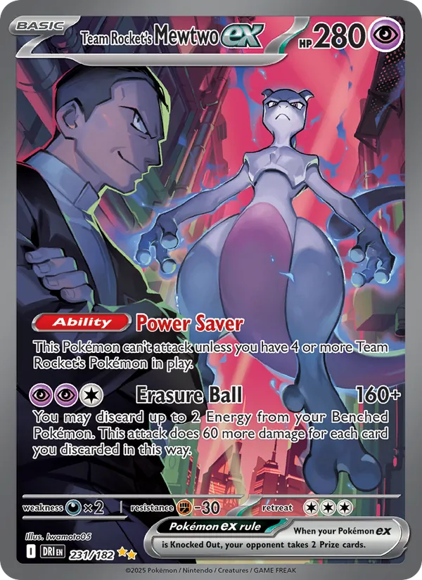 Team Rocket's Mewtwo ex #231 – Destined Rivals card