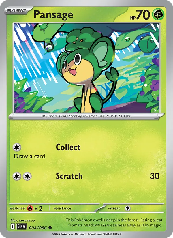 Pansage #004 – Black Bolt card