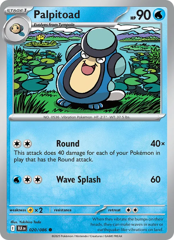 Palpitoad #020 – Black Bolt card