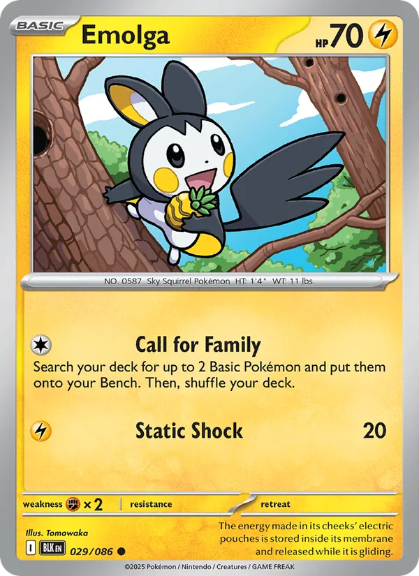Emolga #029 – Black Bolt card