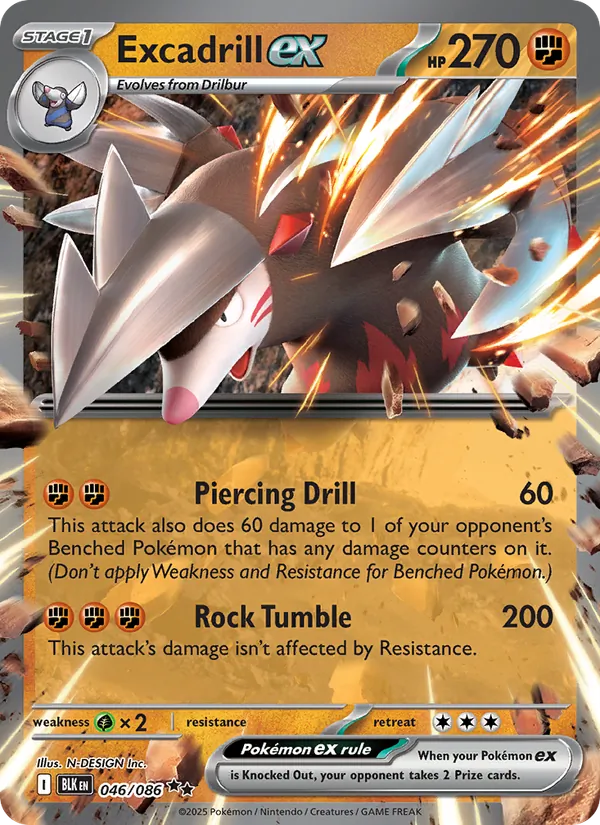 Excadrill ex #046 – Black Bolt card