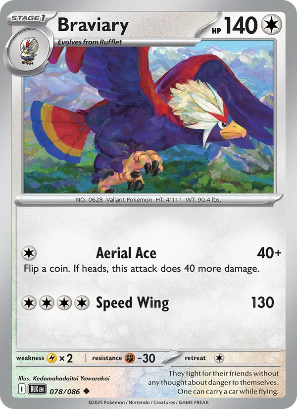 Braviary #078 – Black Bolt card