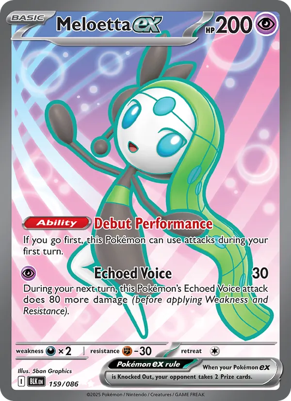 Meloetta ex #159 – Black Bolt card