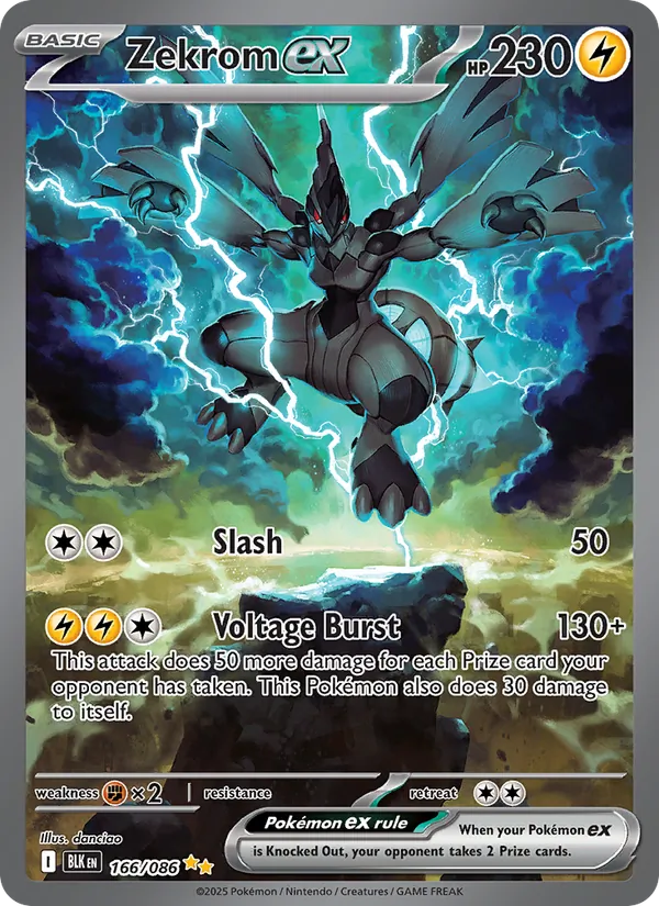 Zekrom ex #166 – Black Bolt card