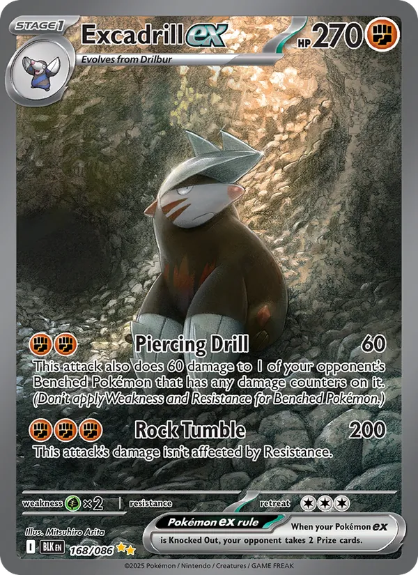 Excadrill ex #168 – Black Bolt card