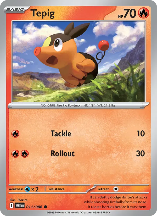 Tepig #011 – White Flare card