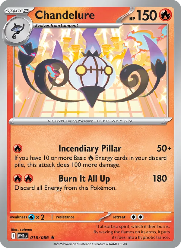 Chandelure #018 – White Flare card