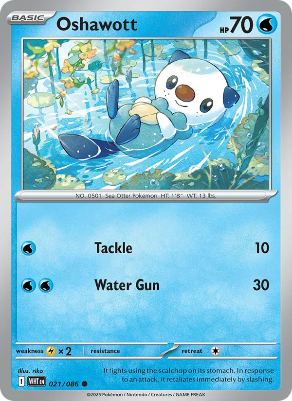 Oshawott #021 – White Flare card