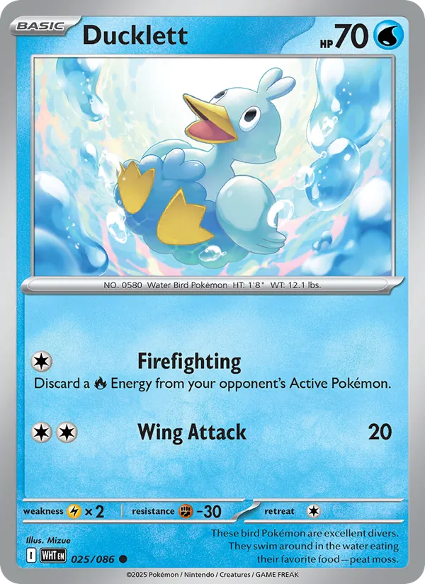 Ducklett #025 – White Flare card