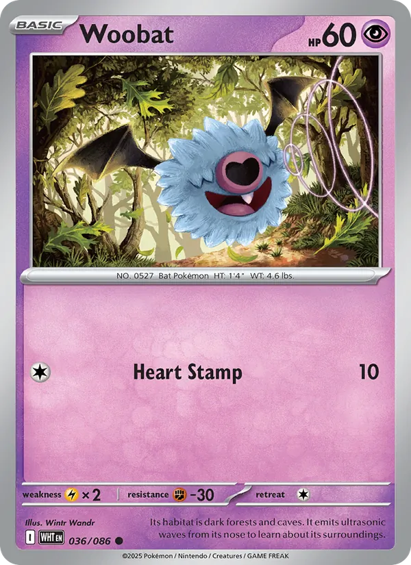 Woobat #036 – White Flare card