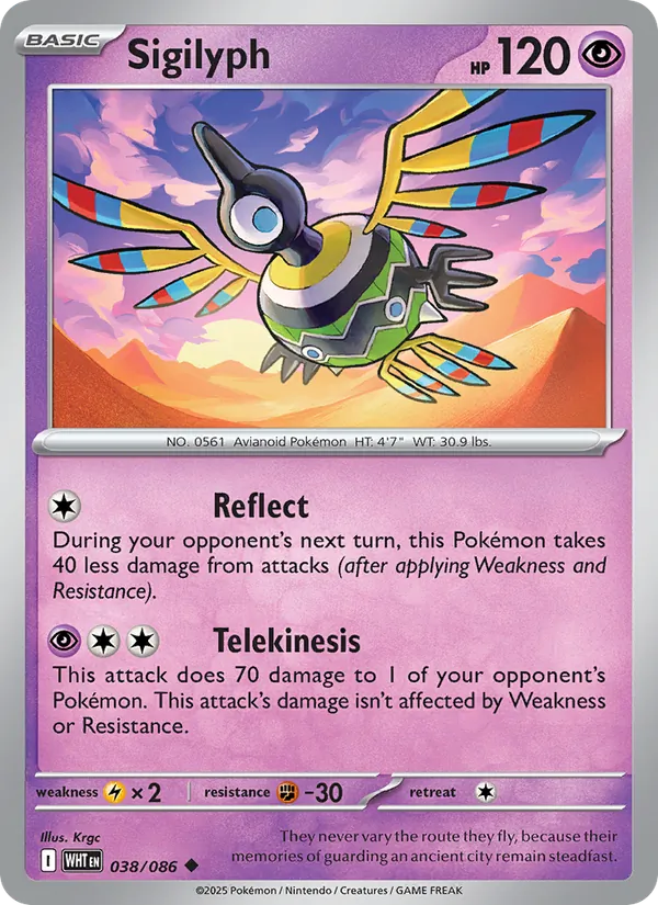 Sigilyph #038 – White Flare card