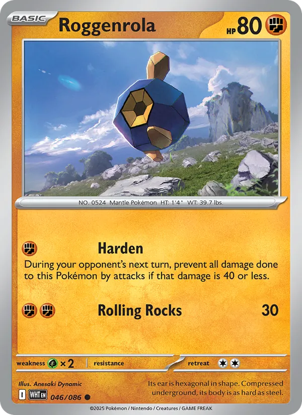 Roggenrola #046 – White Flare card