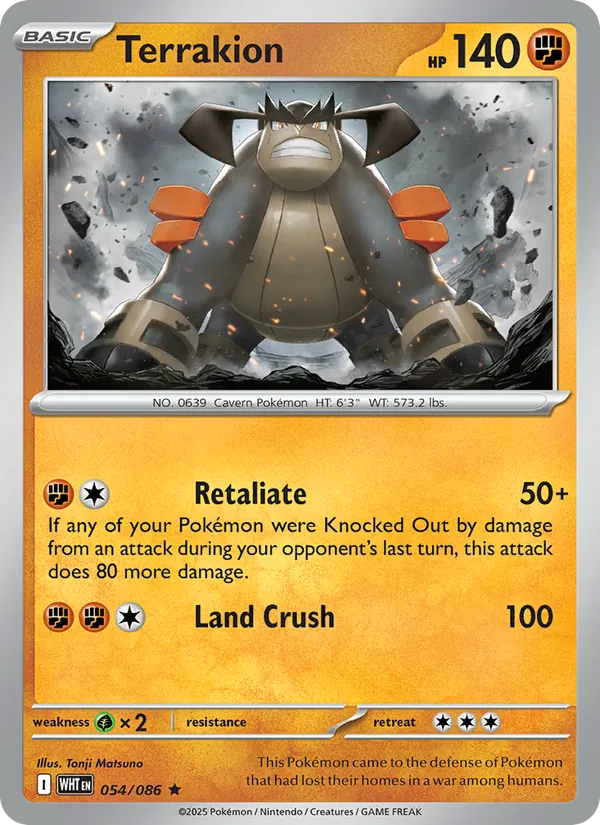 Terrakion #054 – White Flare card