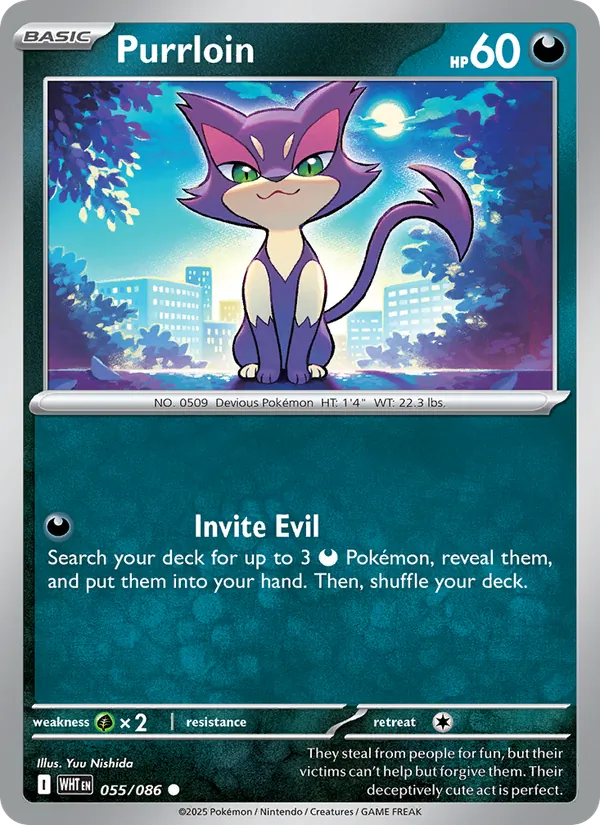 Purrloin #055 – White Flare card