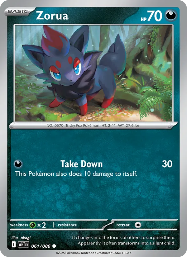 Zorua #061 – White Flare card