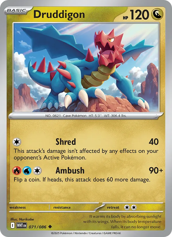 Druddigon #071 – White Flare card