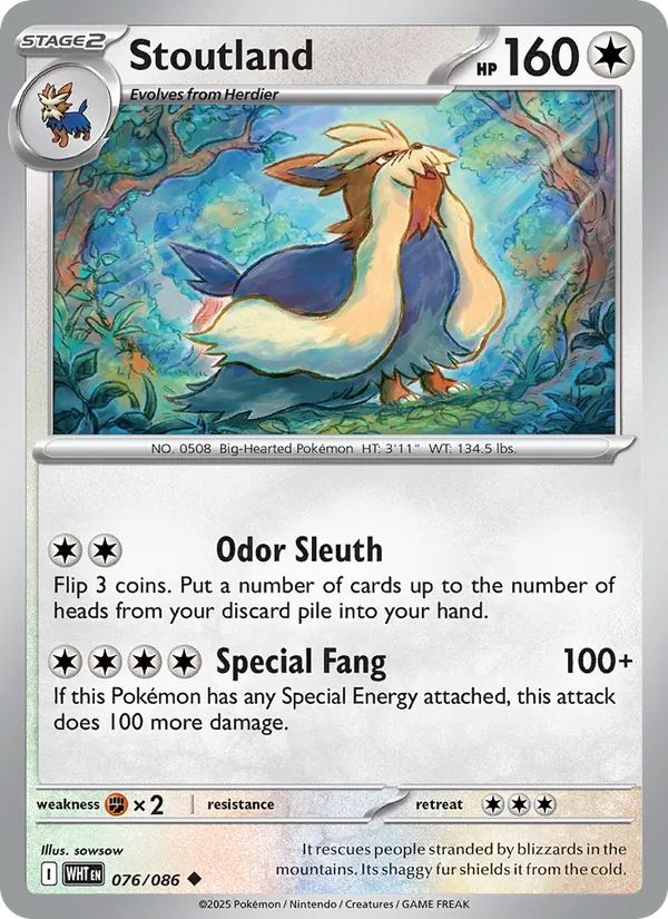 Stoutland #076 – White Flare card