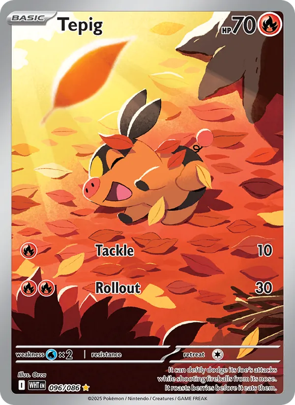Tepig #096 – White Flare card