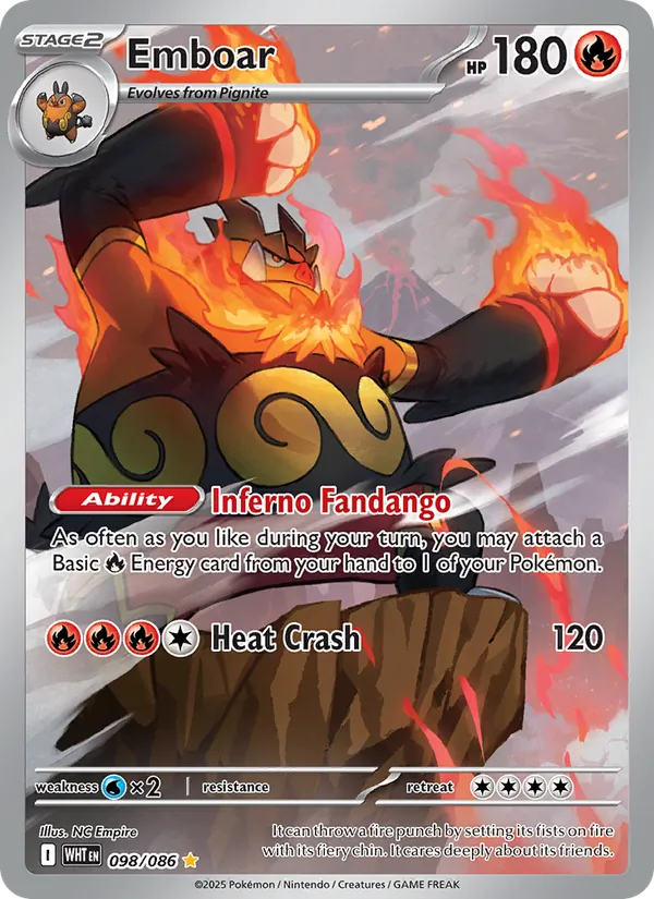 Emboar #098 – White Flare card