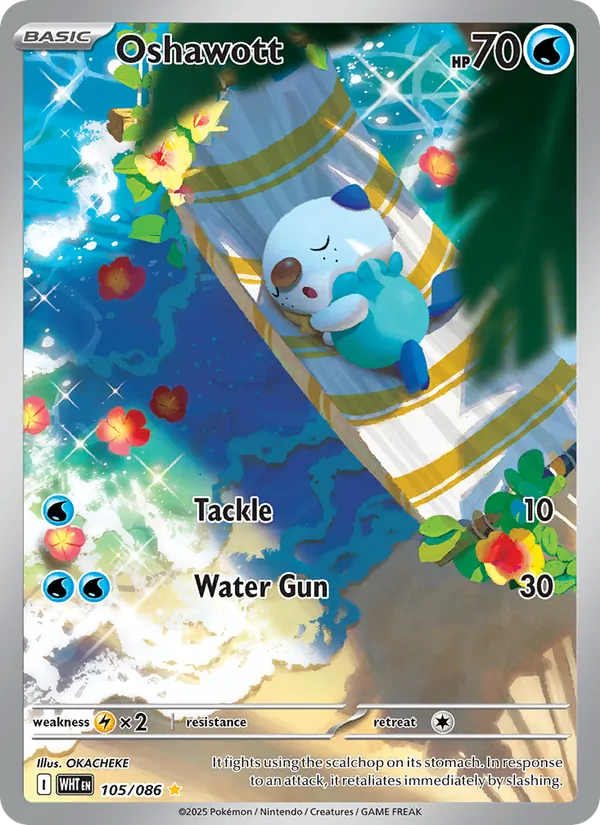 Oshawott #105 – White Flare card