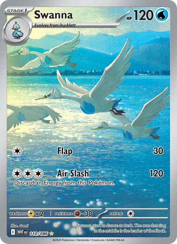 Swanna #110 – White Flare card