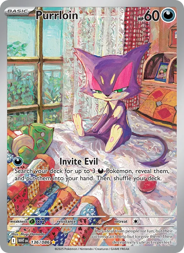 Purrloin #136 – White Flare card