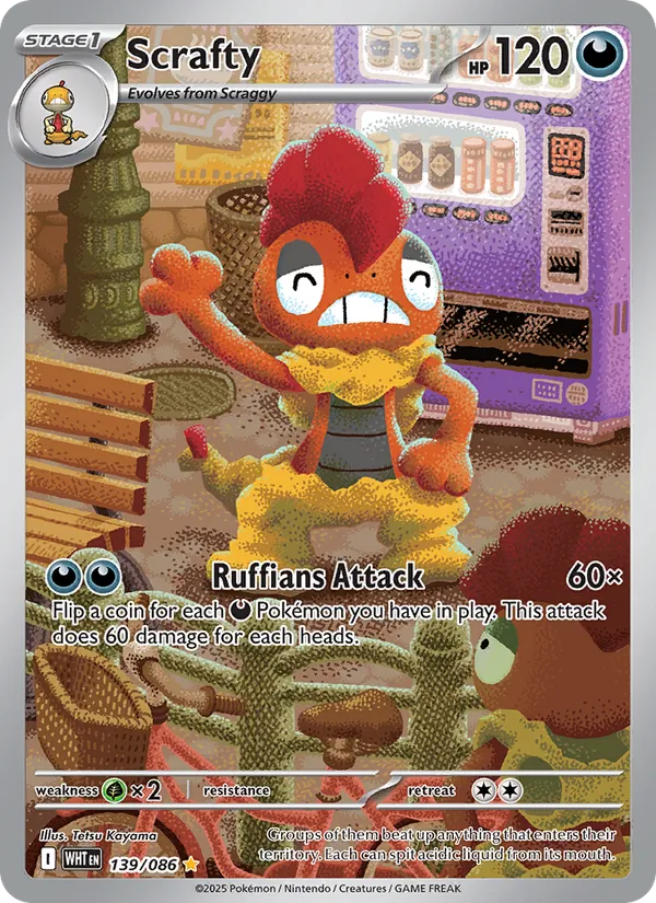 Scrafty #139 – White Flare card