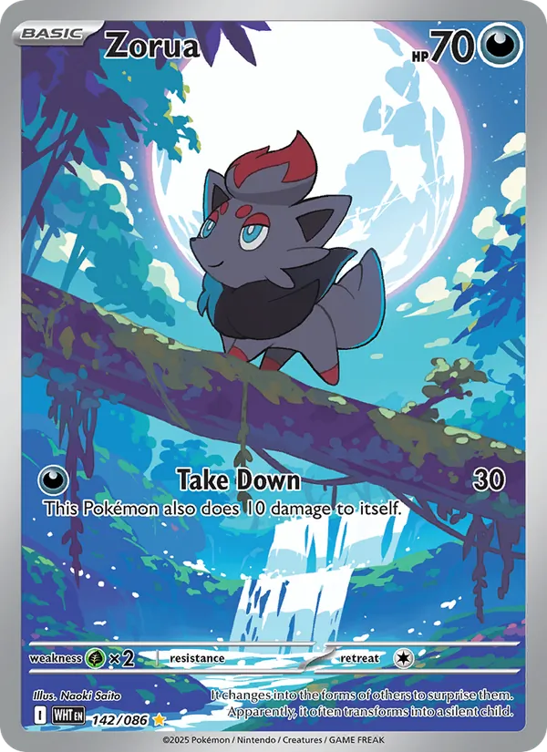 Zorua #142 – White Flare card