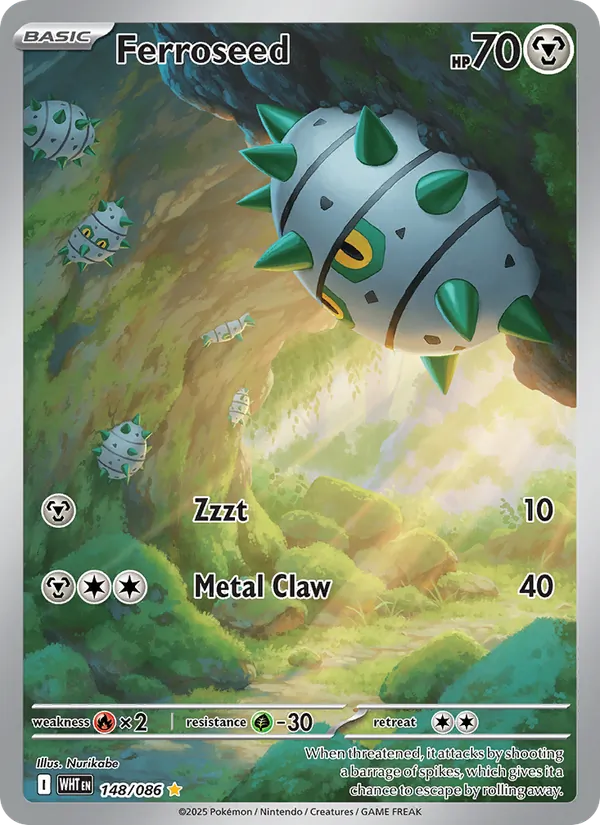Ferroseed #148 – White Flare card