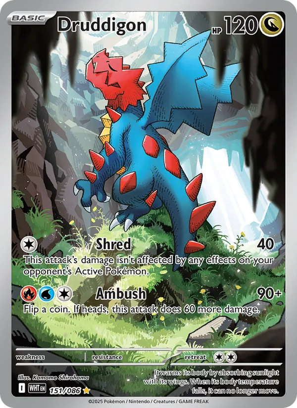 Druddigon #151 – White Flare card