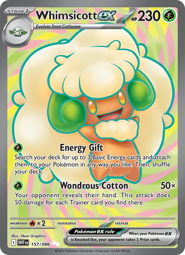 Whimsicott ex #157 – White Flare card