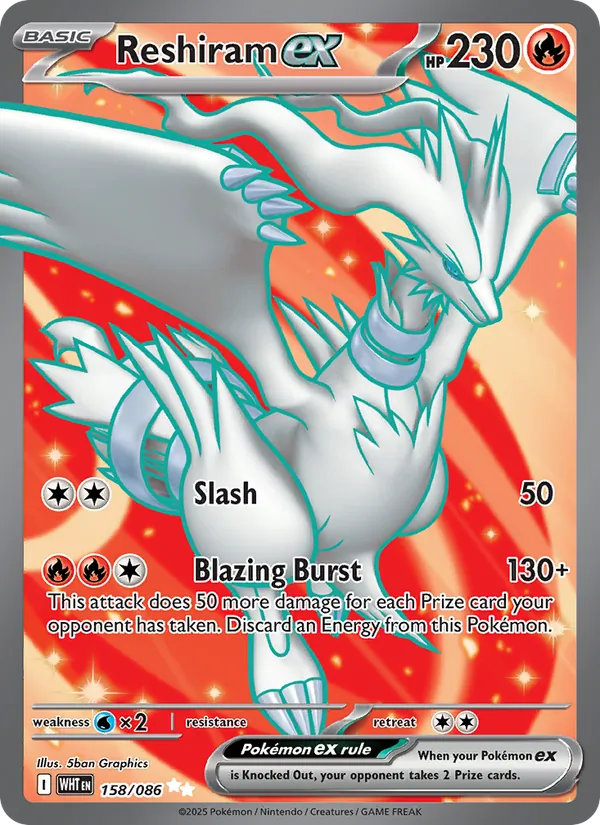 Reshiram ex #158 – White Flare card