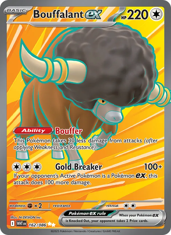 Bouffalant ex #162 – White Flare card