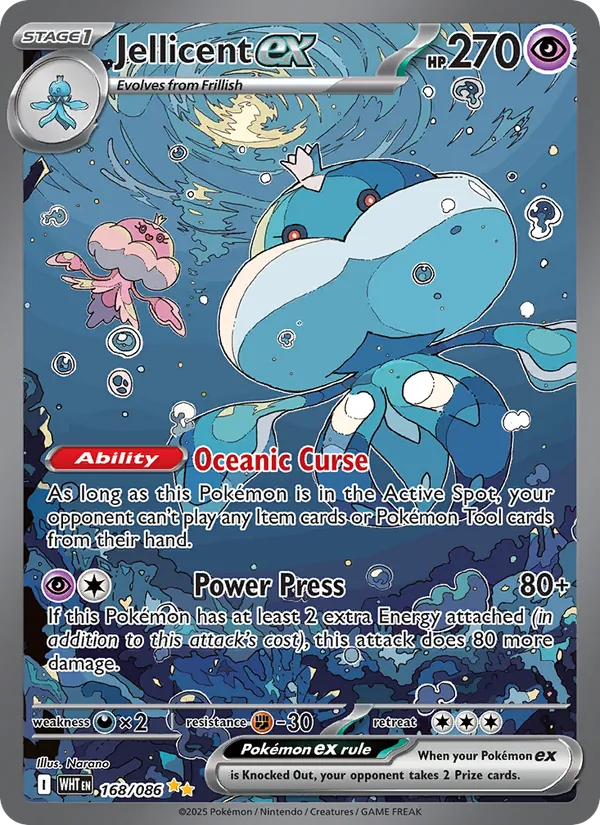 Jellicent ex #168 – White Flare card