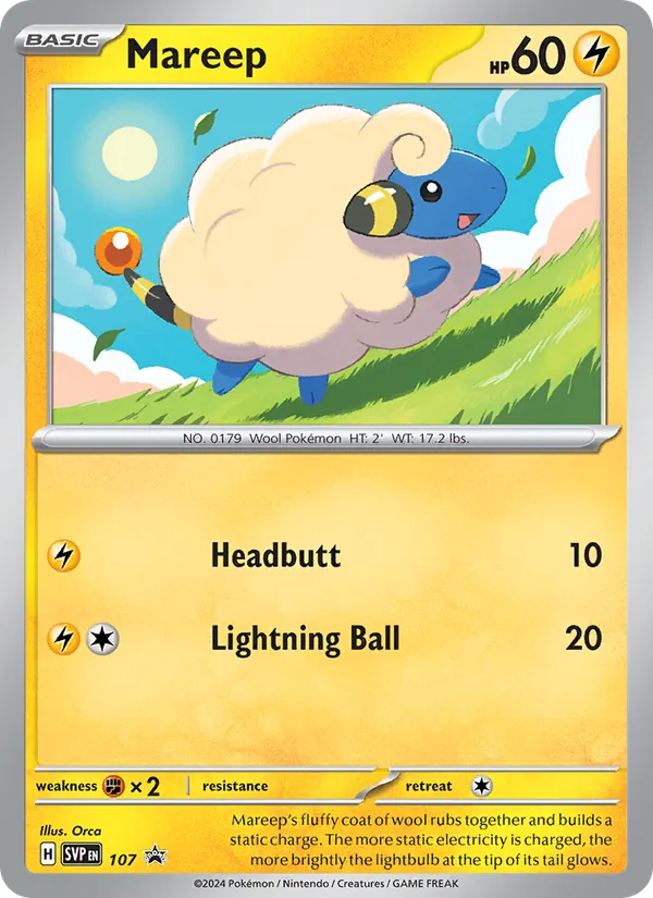 Mareep #107 – SVP Black Star Promos card