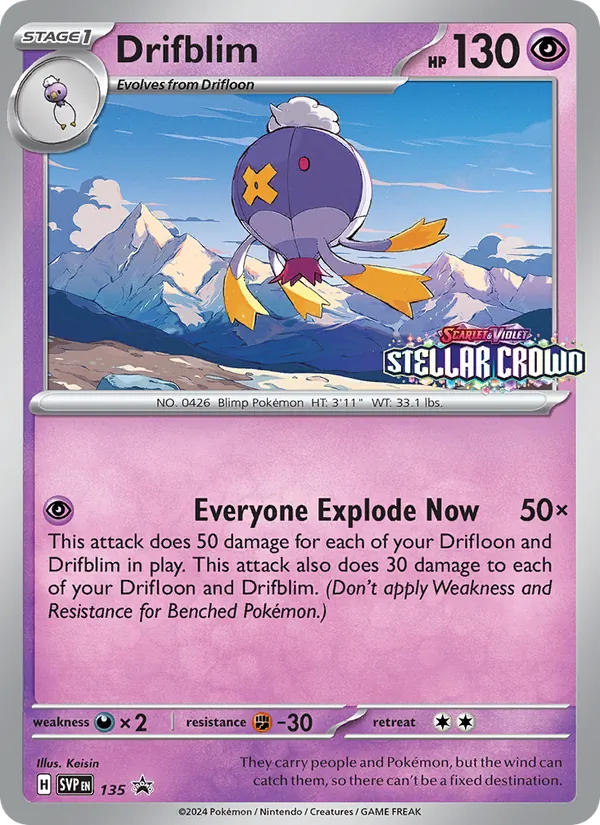 Drifblim #135 – SVP Black Star Promos card