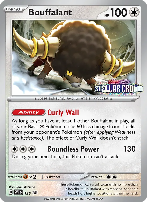 Bouffalant #136 – SVP Black Star Promos card