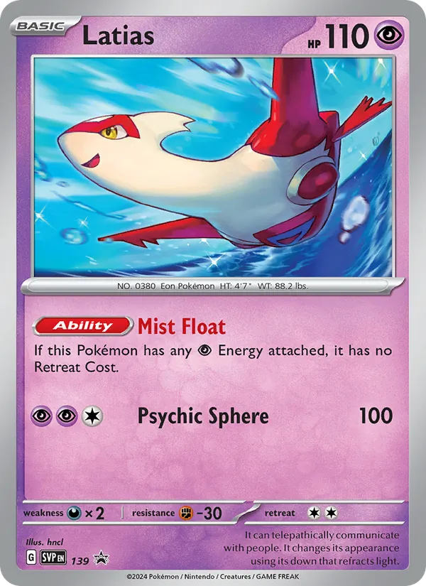 Latias #139 – SVP Black Star Promos card