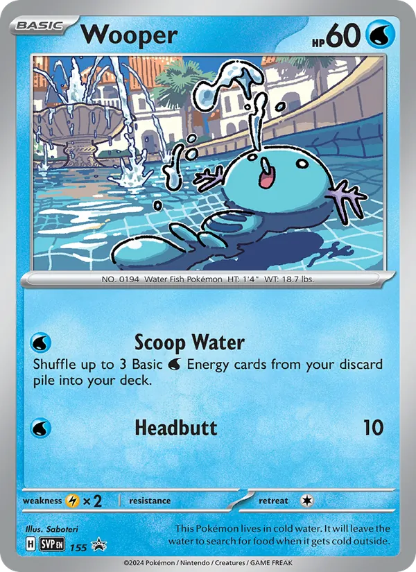 Wooper #155 – SVP Black Star Promos card