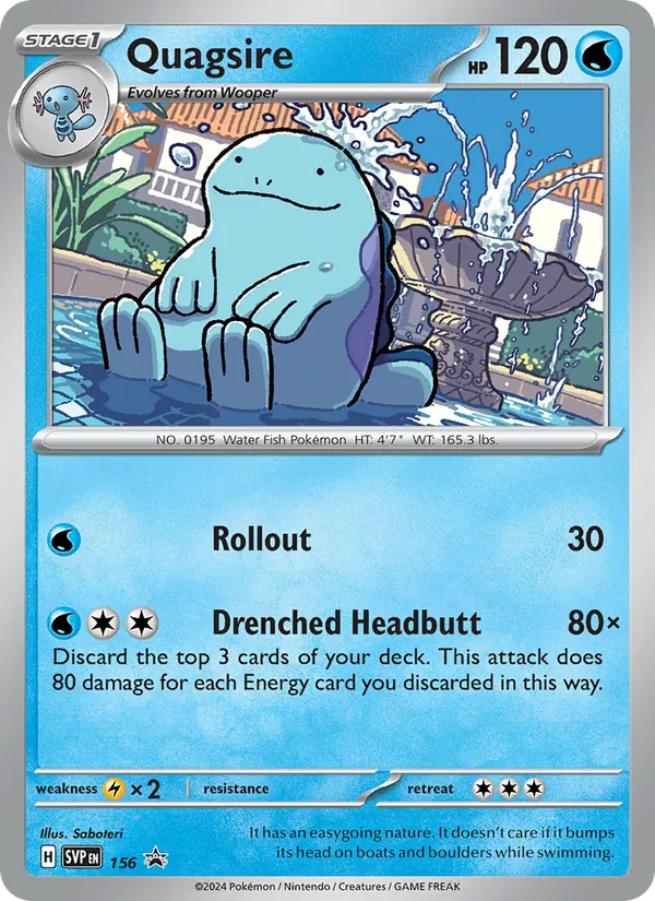 Quagsire #156 – SVP Black Star Promos card