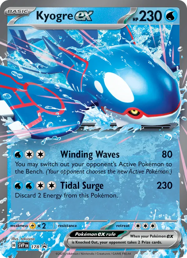 Kyogre ex #178 – SVP Black Star Promos card
