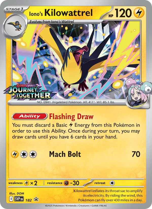 Iono's Kilowattrel #182 – SVP Black Star Promos card