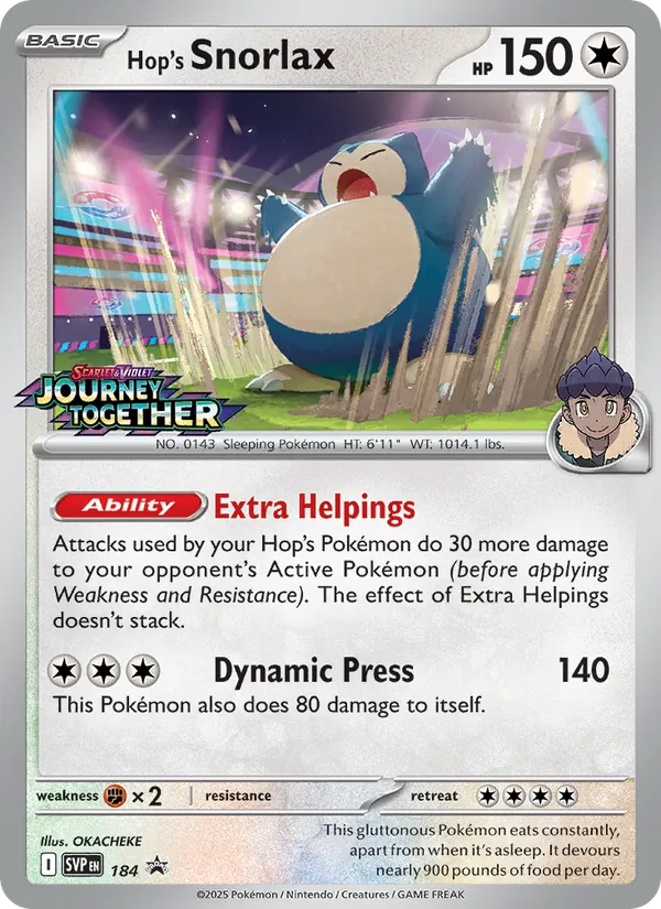 Hop's Snorlax #184 – SVP Black Star Promos card