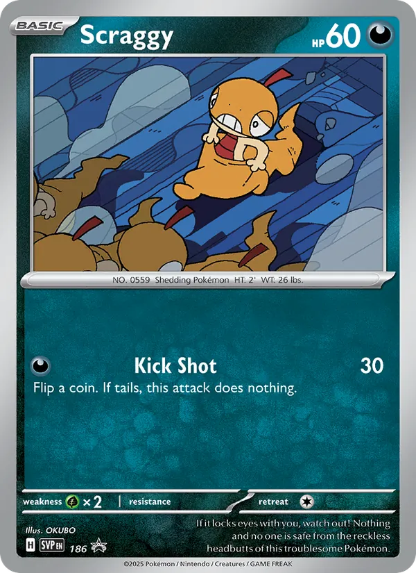 Scraggy #186 – SVP Black Star Promos card