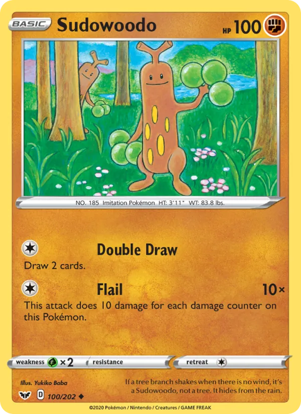 Sudowoodo #100 – Sword & Shield card