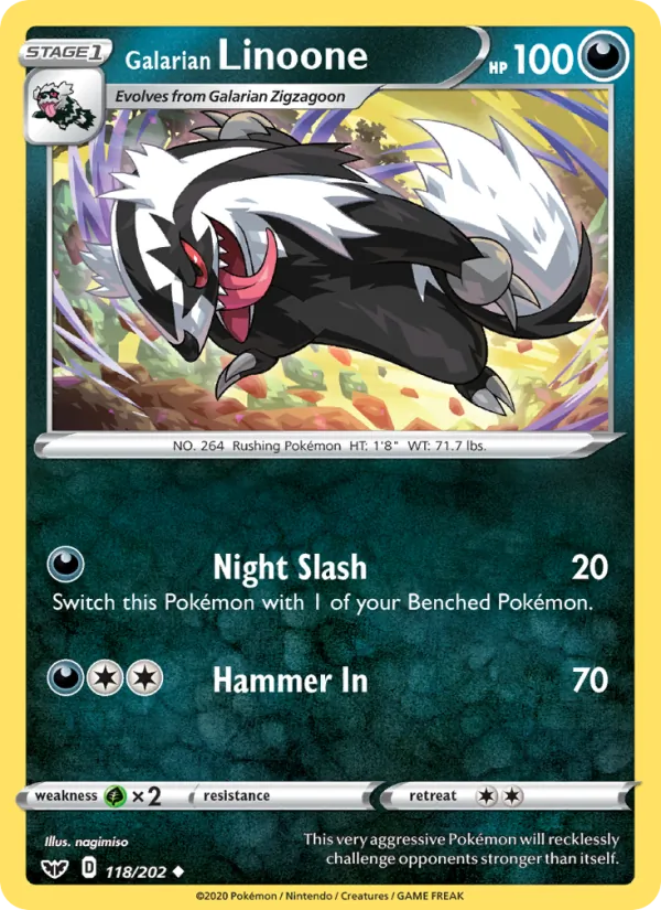 Galarian Linoone #118 – Sword & Shield card