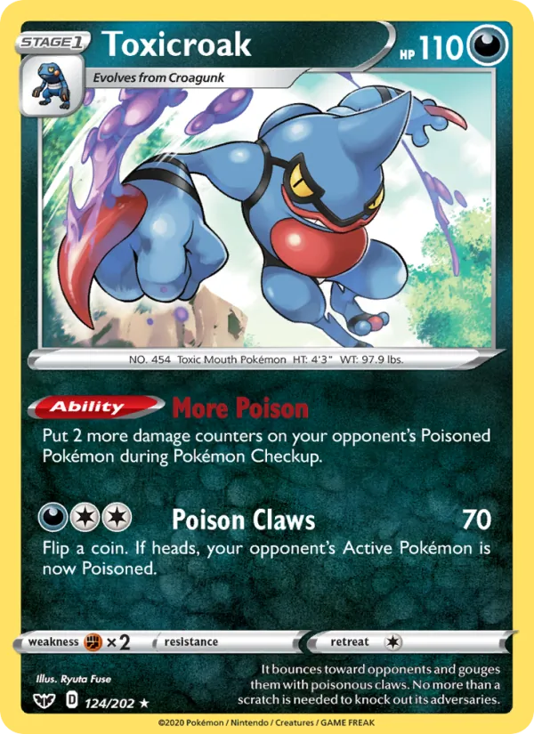 Toxicroak #124 – Sword & Shield card